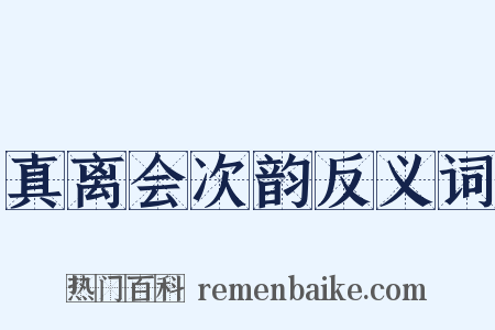 真离会次韵反义词是什么意思的图片